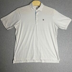 Fairway‎ & Greene Men's XXL Golf Polo Shirt White Star Print Made in USA